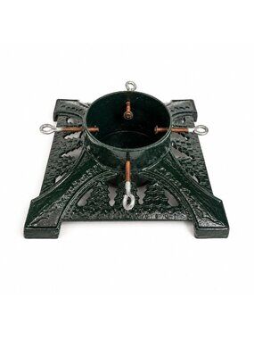 Cast Iron Metal Christmas Tree Holder John Wright Green Vintage Holiday Home Dec